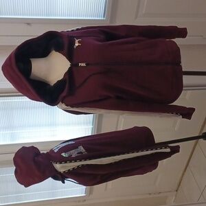 4/$80 Burgundy Zippered Hoodie - Size XS (Fits More Like Small/Medium)